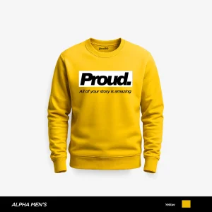 Proud Printed Yellow Sweatshirt for Men